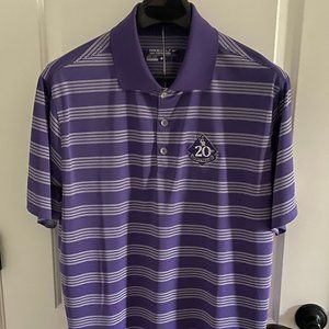 Nike Golf L Colorado Rockies 20th Anniversary TP Stripe Purple/White SS Polo